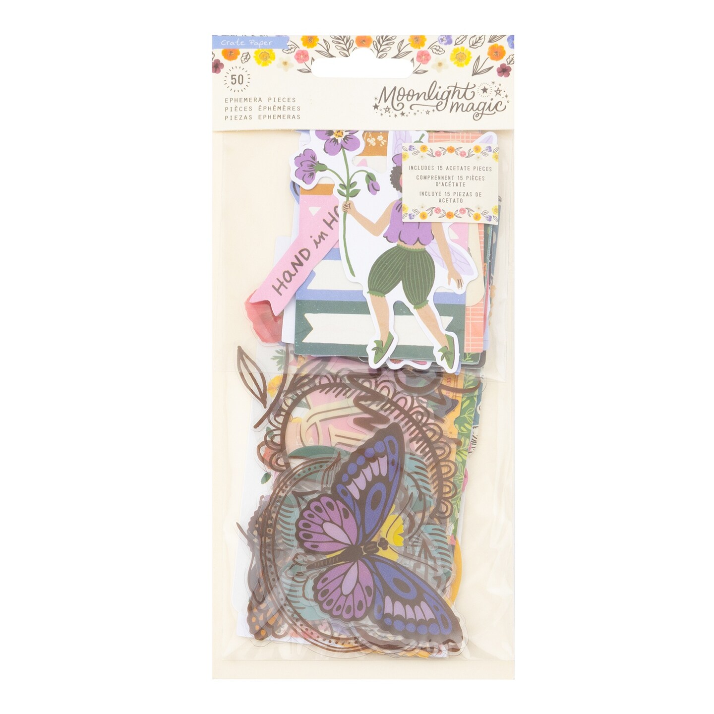 Crate Paper Moonlight Magic Ephemera Die-Cuts 50/Pkg-Journaling, Acetate