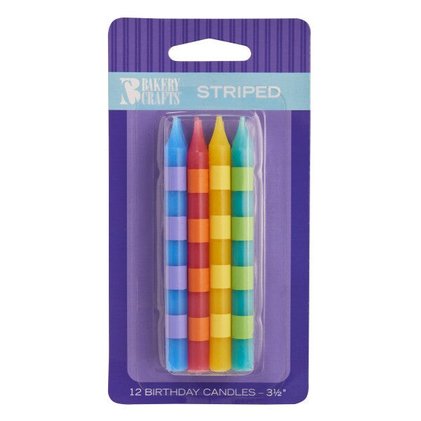 Primary Striped Specialty Candles, 12pc Michaels