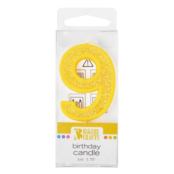 Mini Glitter Numeral Candle, 1ct