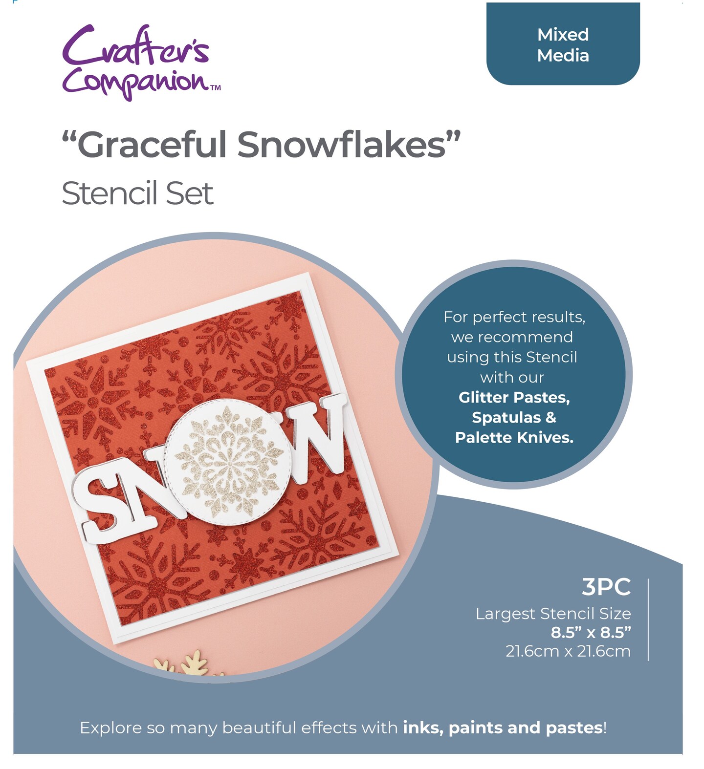 Crafter's Companion Stencil Set-Graceful Snowflakes | Michaels