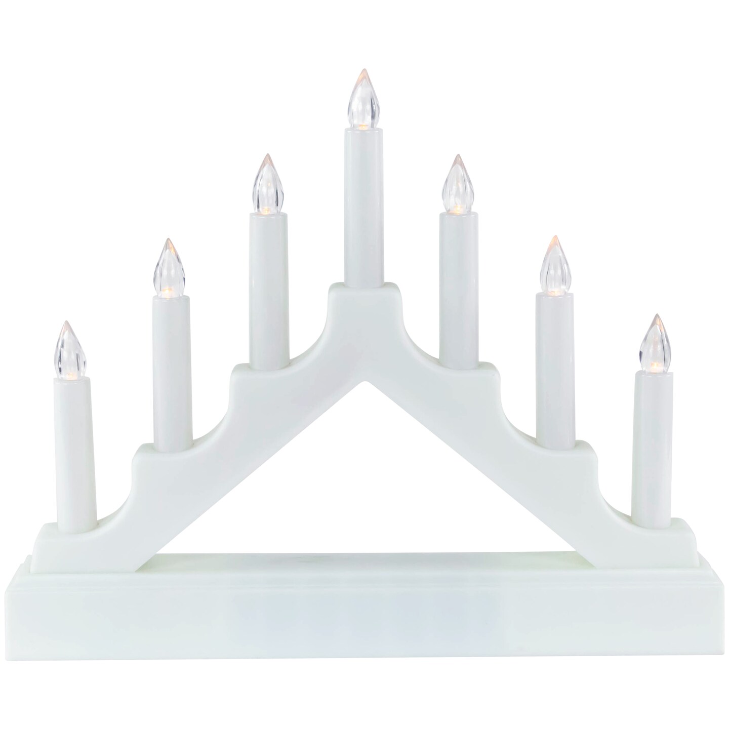 Northlight LED Lighted Christmas Candelabra Bridge - White Base - 13"