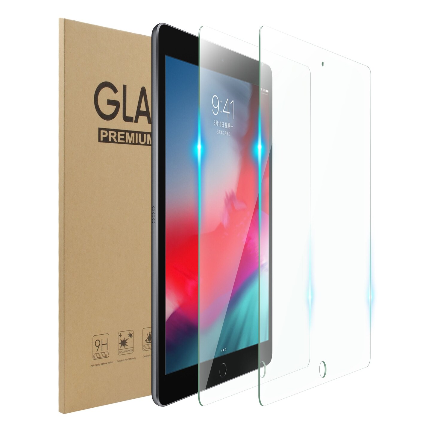 2 Pack Tempered Glass Screen Protector 10.5 inch for iPad Pro 2017, Air 3rd Generation, Anti-Scratch