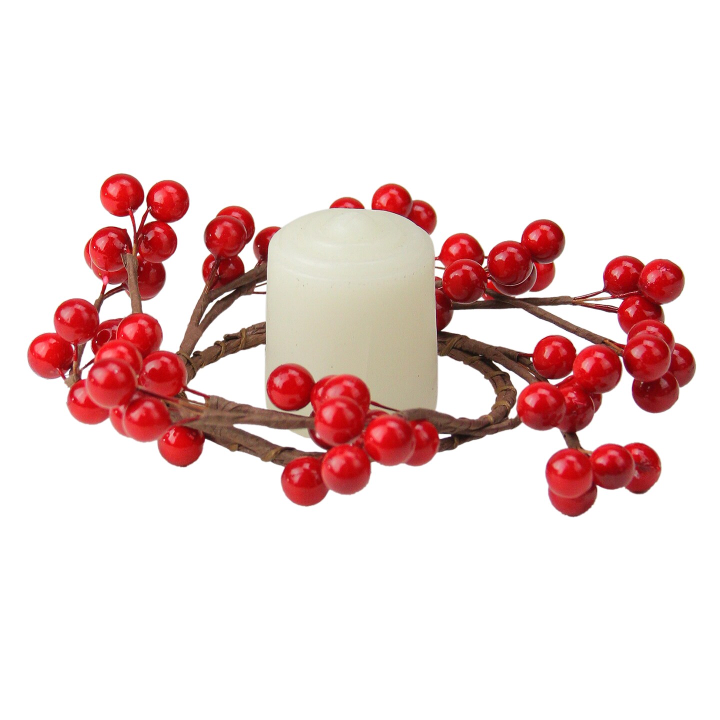 Northlight Shiny Berries Artificial Christmas Candle Ring - 7"