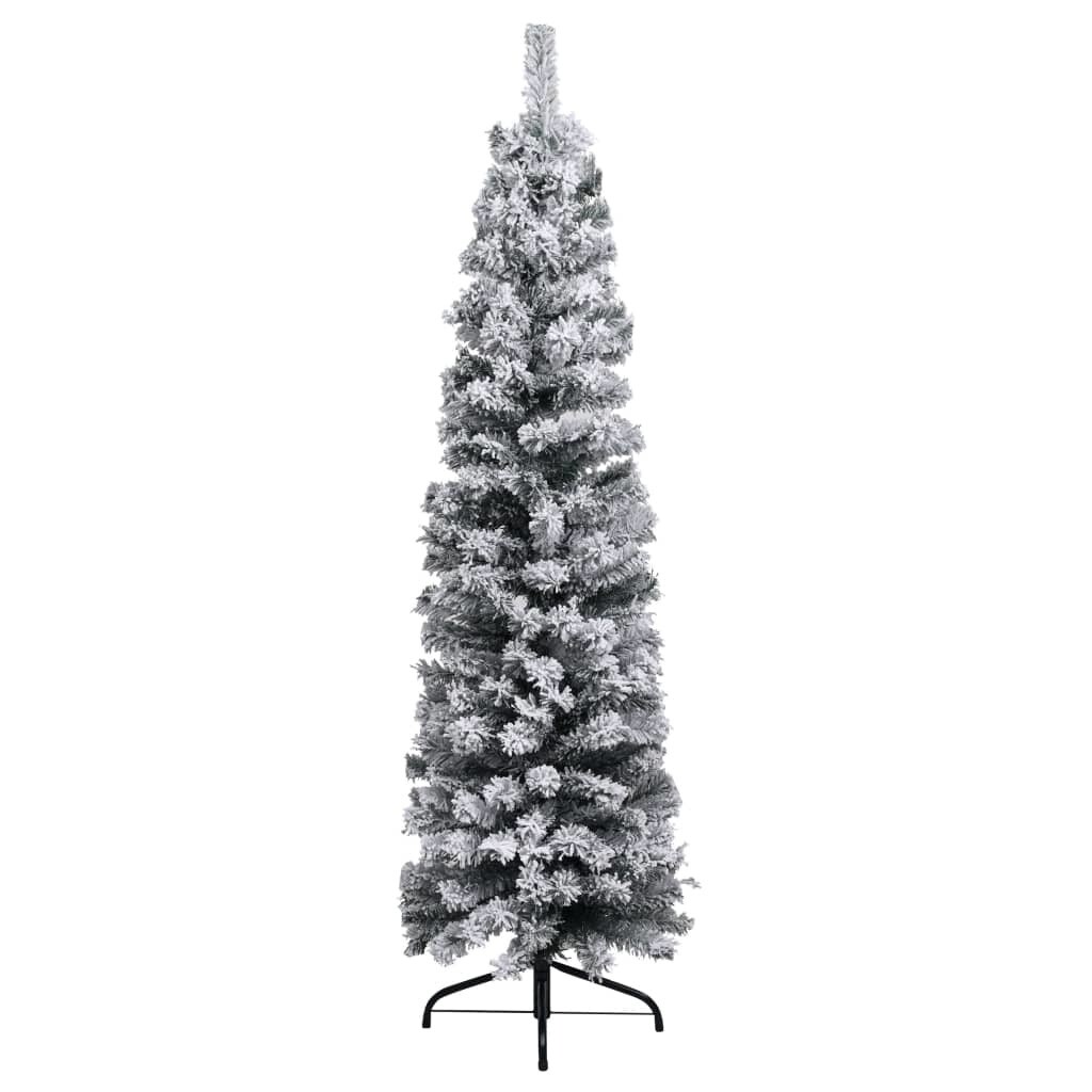 Slim Artificial Christmas Tree with LEDs&#x26;Ball Set