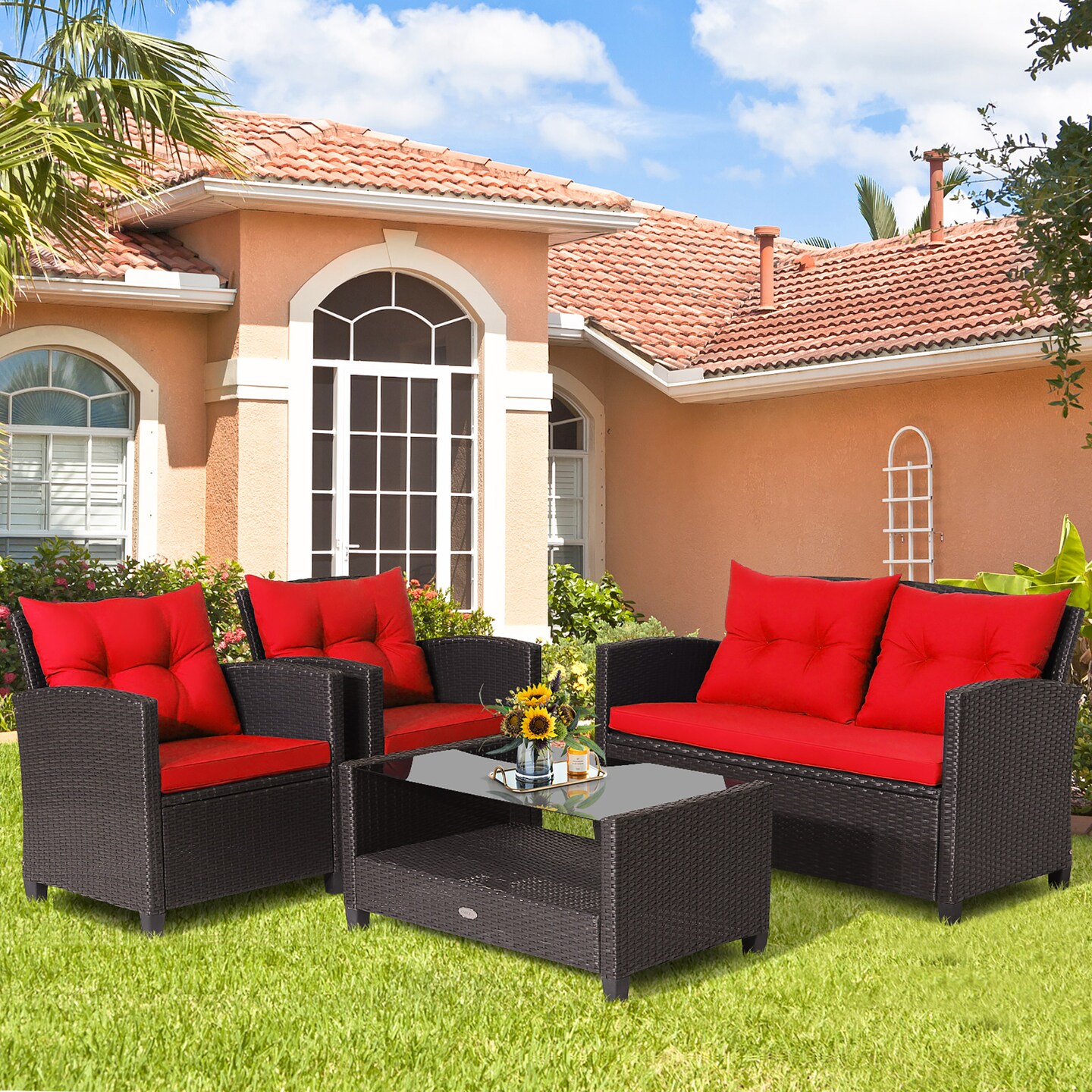 Costway 4 piece patio furniture hot sale