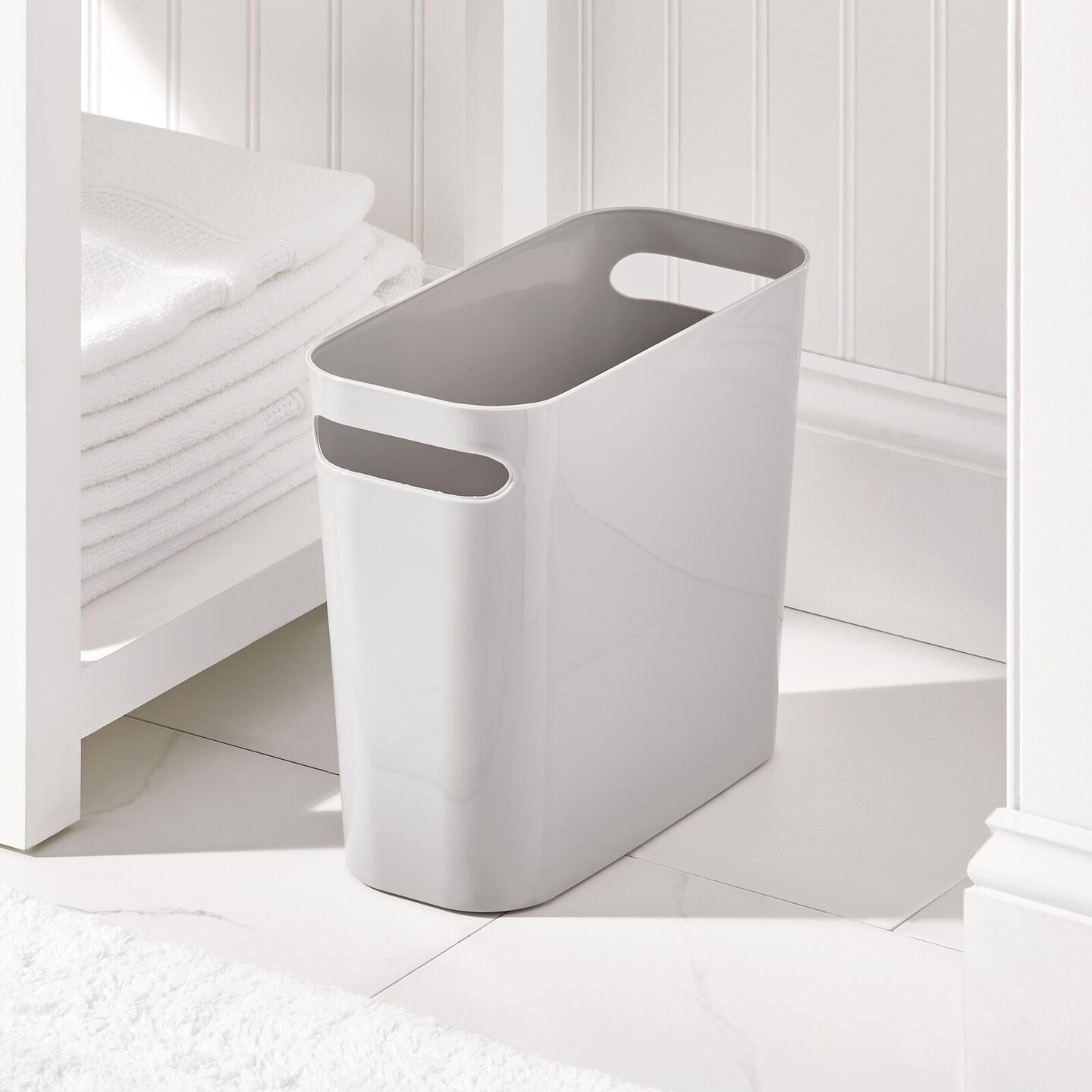 mDesign Plastic Small 1.5 Gal./5.7 Liter Trash Can with Built-In Handles