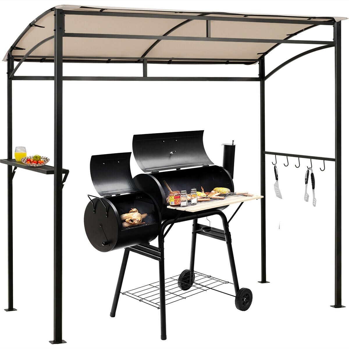 7 x 4.5 Feet Grill Gazebo Outdoor Patio Garden BBQ Canopy Shelter