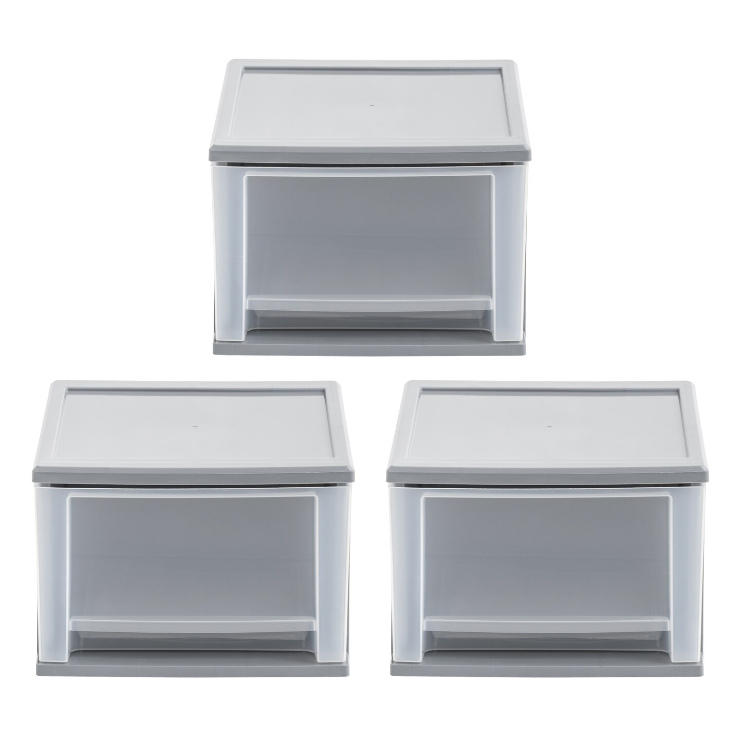 IRIS USA, Inc. 12" W Stackable Storage Drawer, Pack of 3