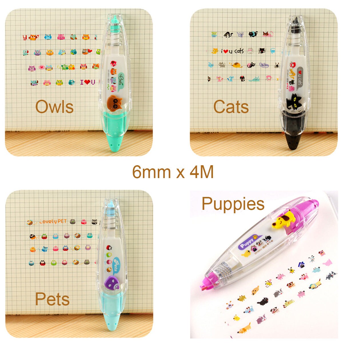 Wrapables Novelty Sticker Machine Pens, Decorative DIY Stationery Supplies for Home Office School