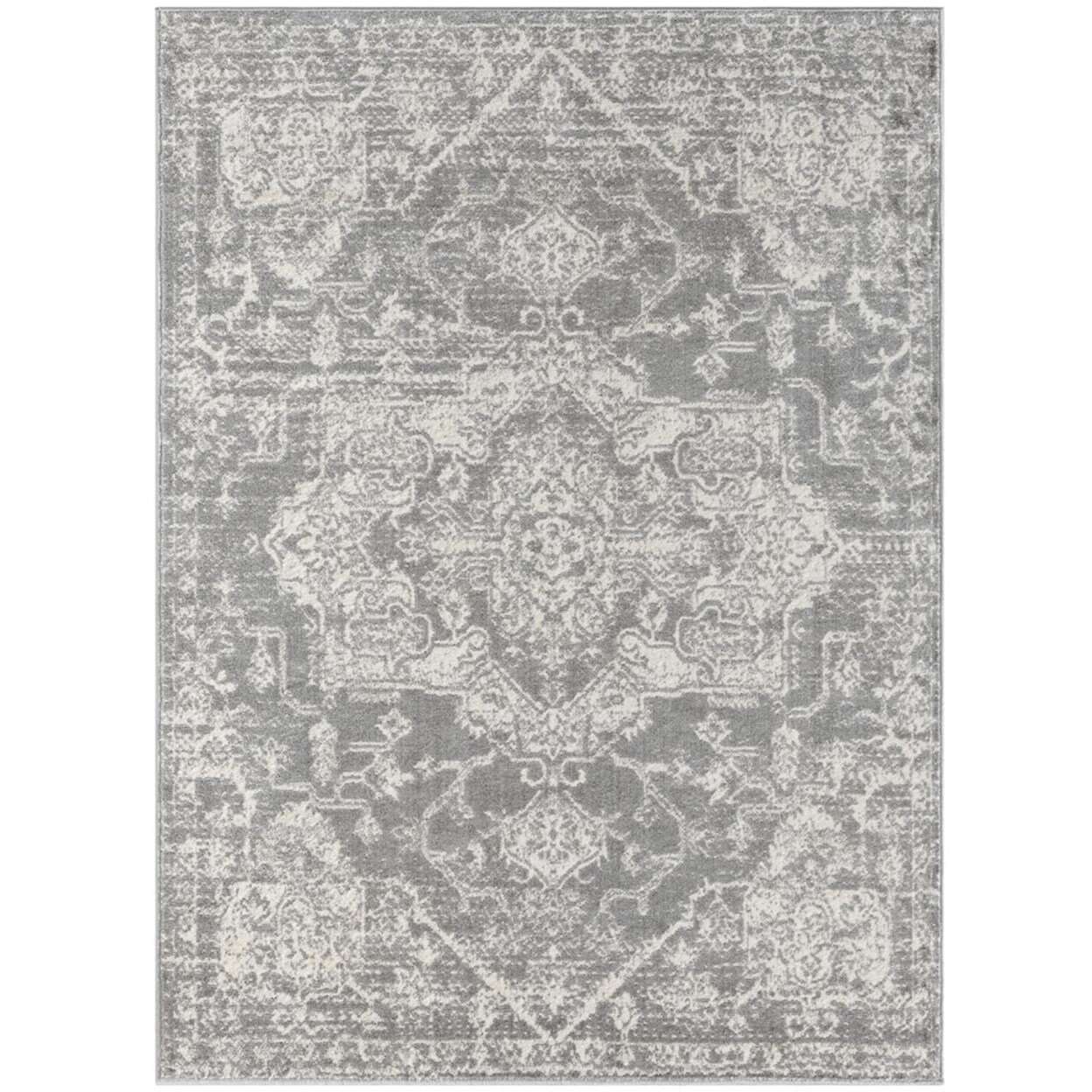 Madison Park   Woven 6x9 Area Rug with Cream and Grey Finish MP35-8060
