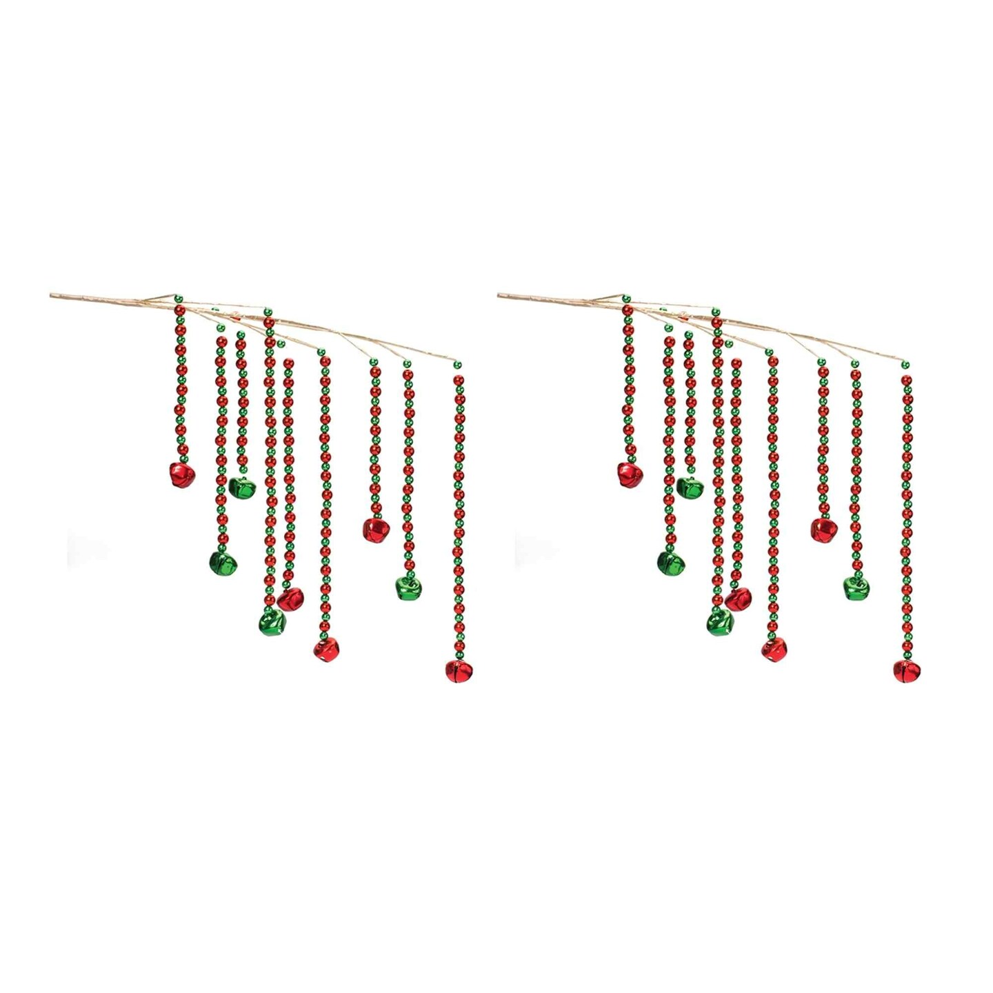 Melrose International Red Sleigh Bell Spray (Set of 6) main image 1