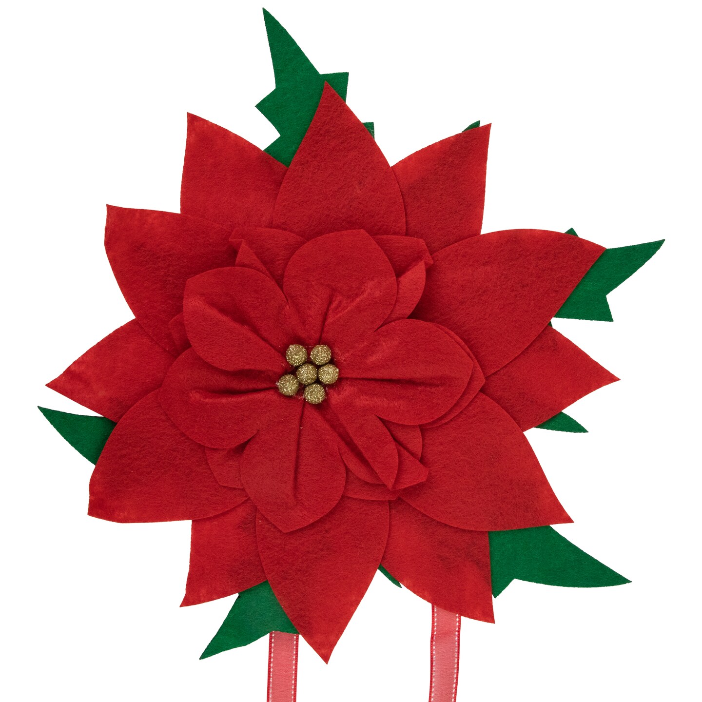 Northlight Red Poinsettia Tie-On Christmas Tree Topper Unlit - 14"