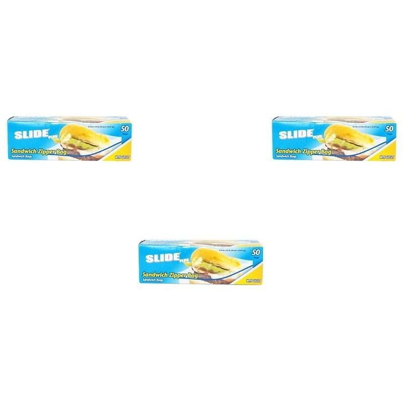 Slide Plus Sandwich Zipper Bag (50 Bags)