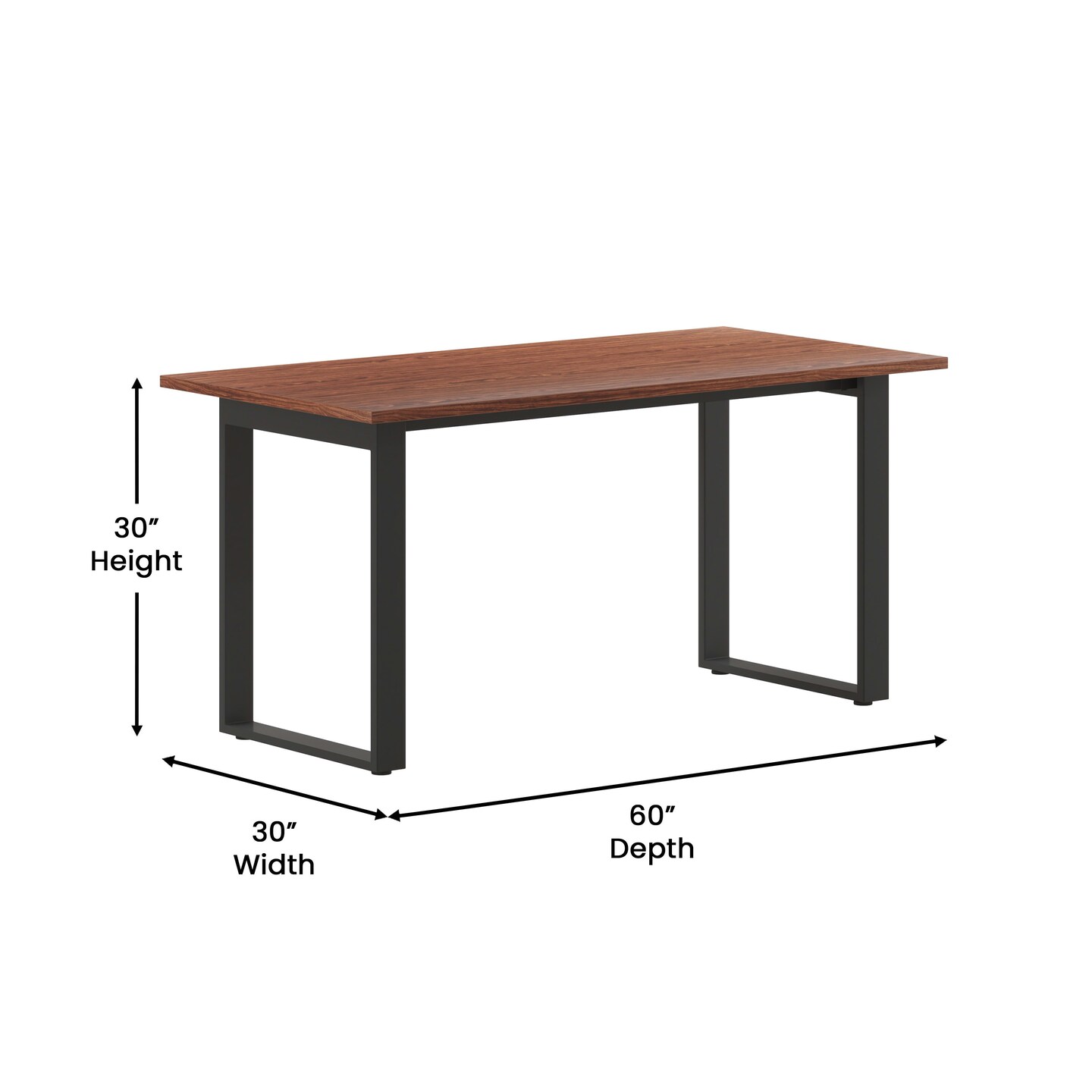 Emma and Oliver Remy 60x30 Dining or Gaming Table with Double Sided Laminate Table Top and Heavy Duty U-Frame Steel Base