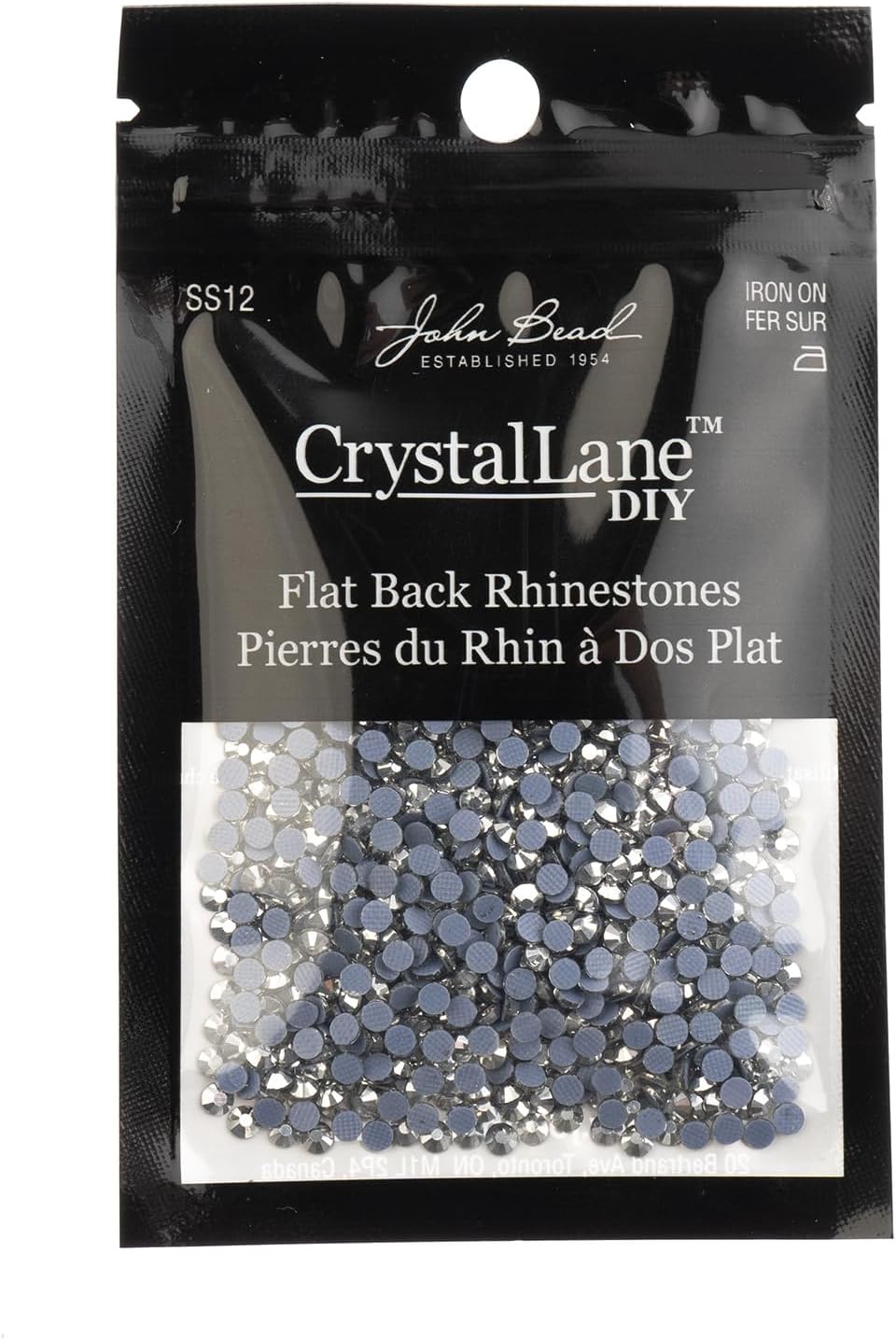 Crystal Lane DIY SS12 (3mm) Hot-fix Glass Flat Backs Rhinestones, 1440pcs