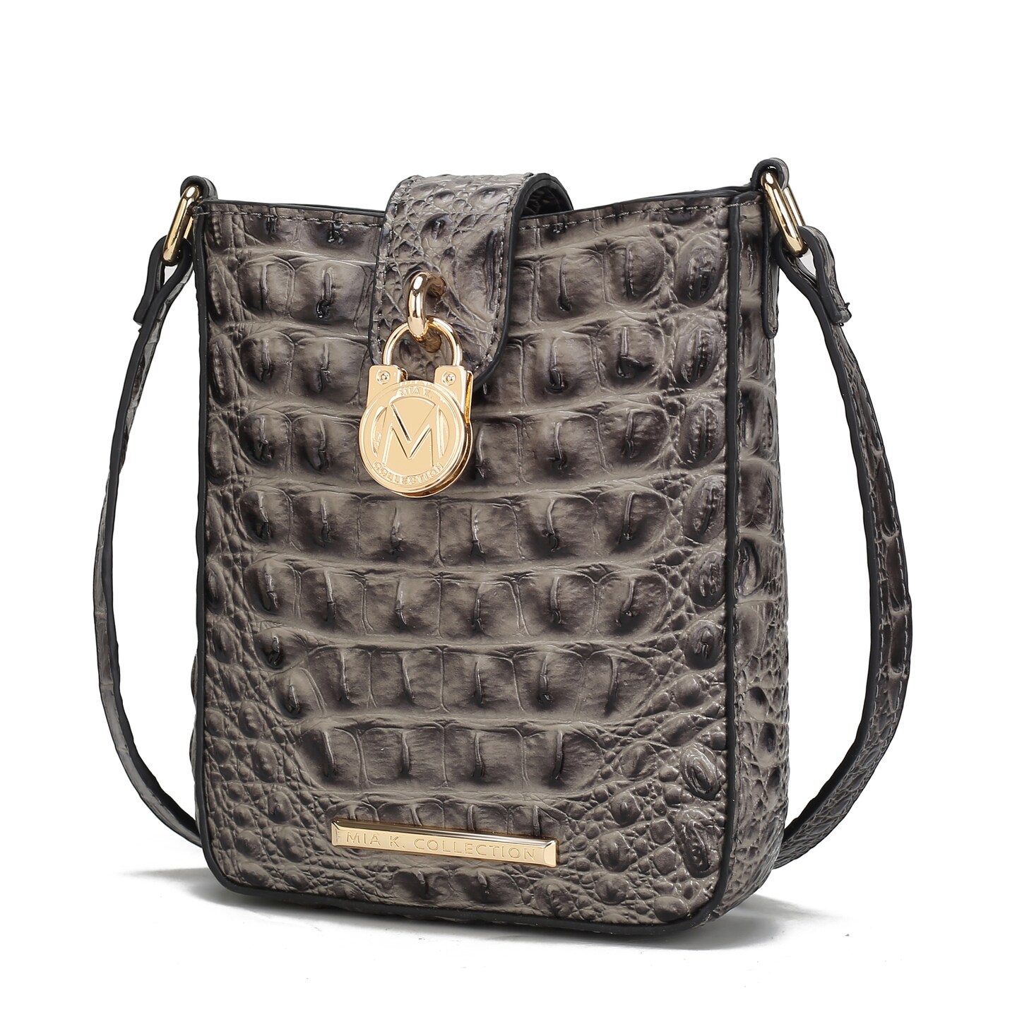 Faux Crocodile Leather Crossbody Bag