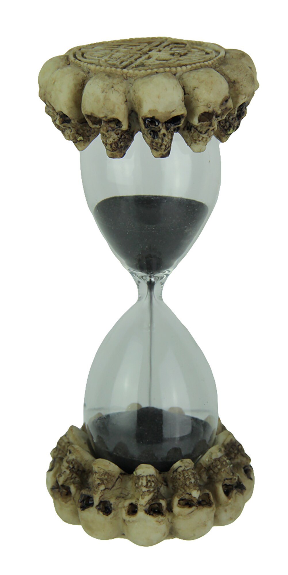 Gothic Celtic Skulls Hourglass Black Sand Timer