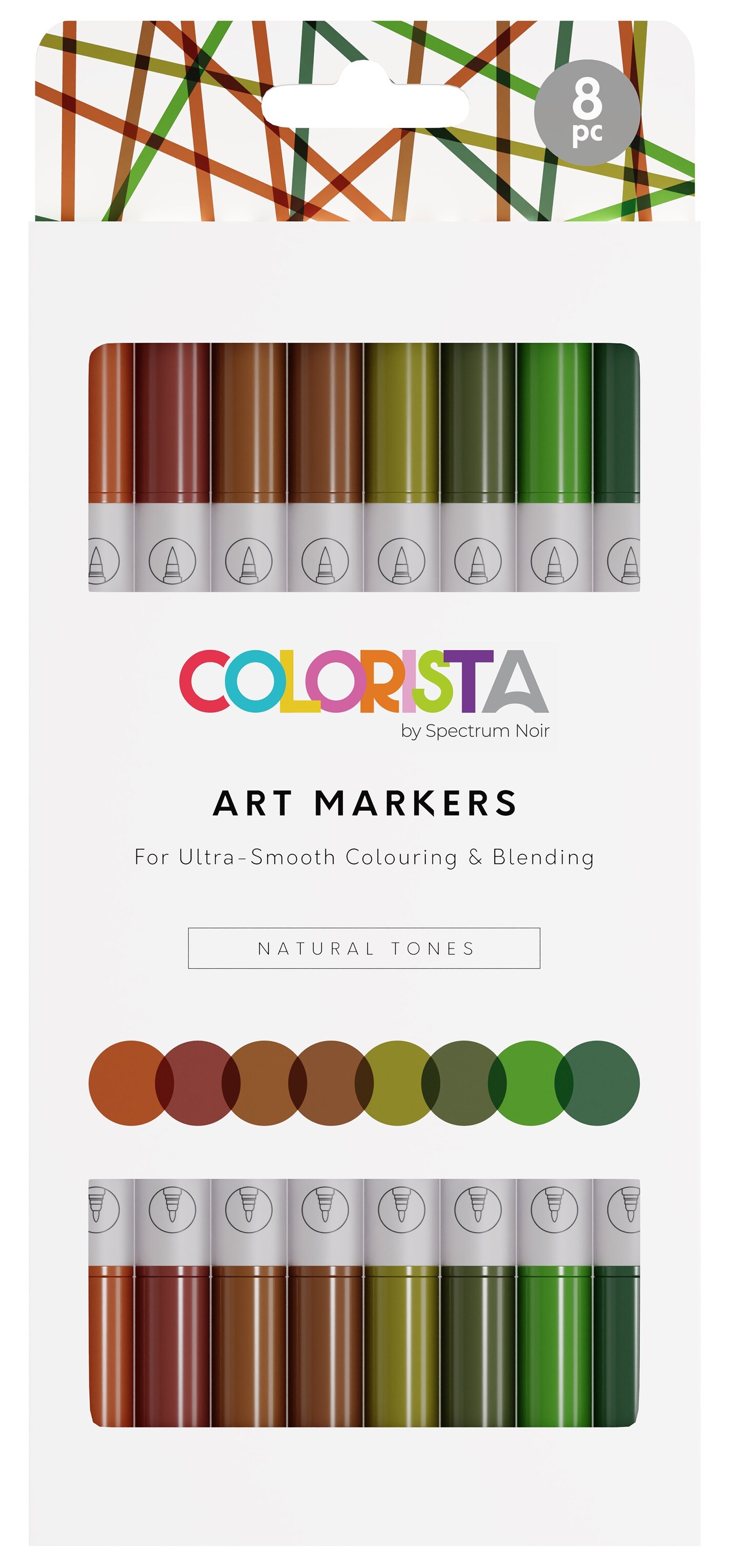 Spectrum Noir Colorista Art Marker 8/Pkg-Natural Tones