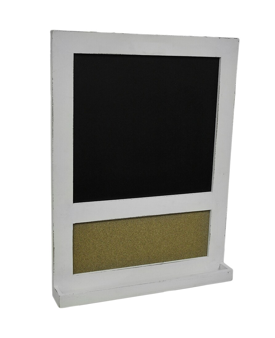 Distressed Finish Framed Wall Mount Chalkboard and Corkboard