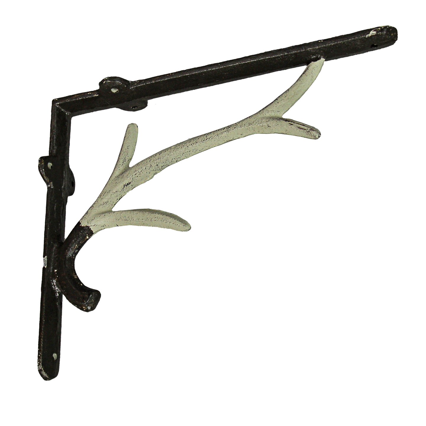 Set of 2 Cast Iron Deer Antler Decorative Shelf Brackets