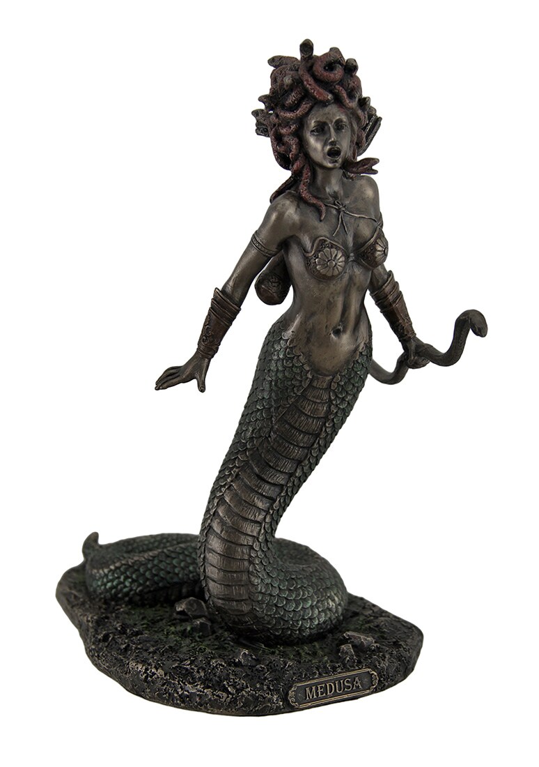 Medusa Greek Gorgon Serpent Monster Standing Holding Bow Highly Detailed Statue