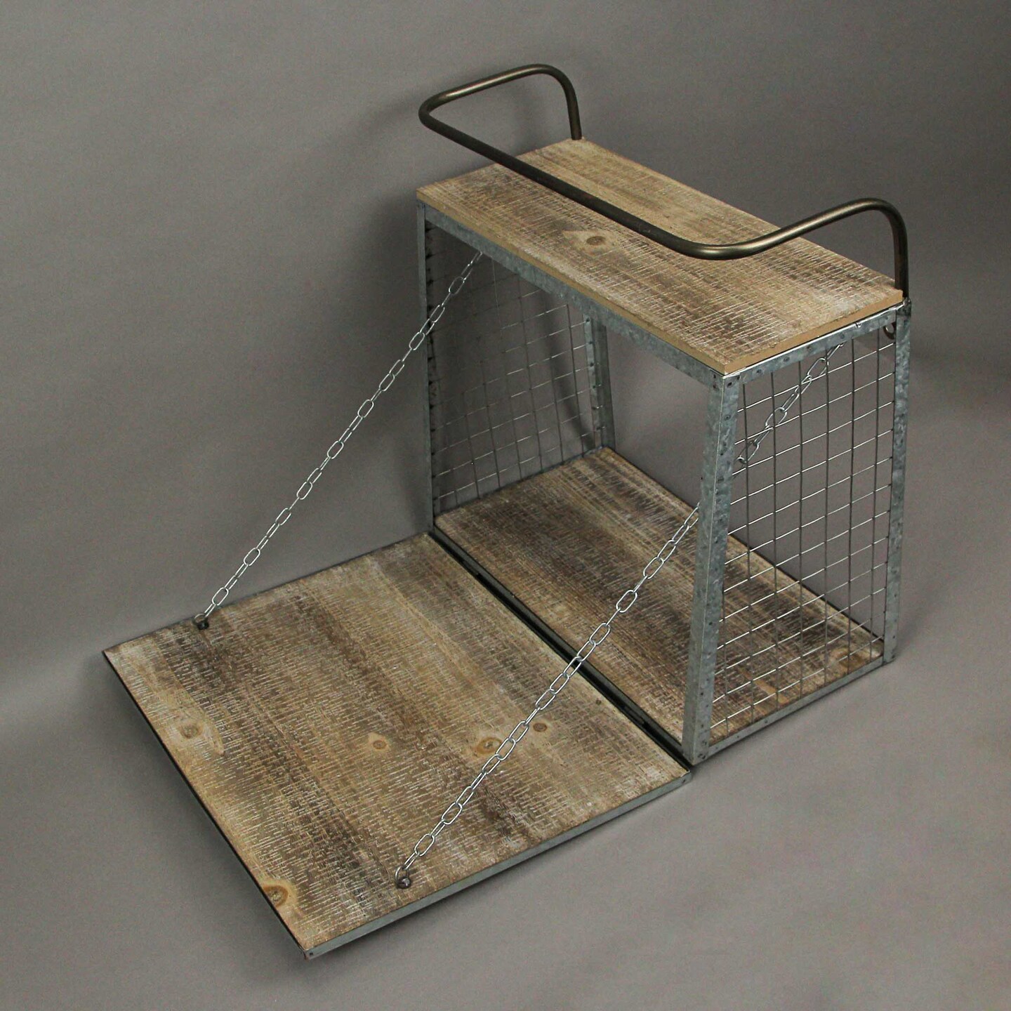 Wood &#x26; Metal Floating Shelf Wall Mounted Storage Home Bar Garden Box
