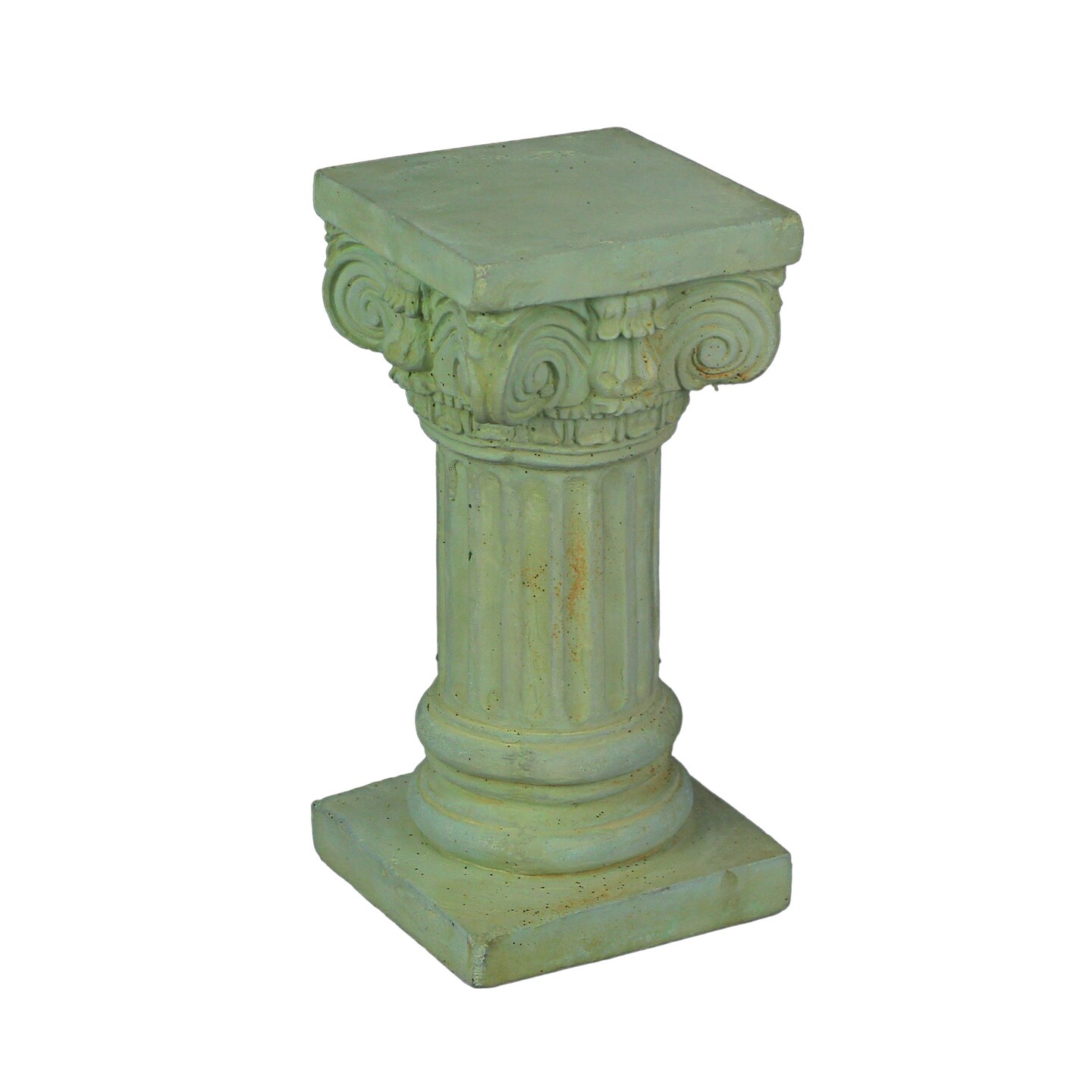 Verdigris Finish Solid Concrete Roman Ionic Column Pillar Pedestal 8.25 Inch
