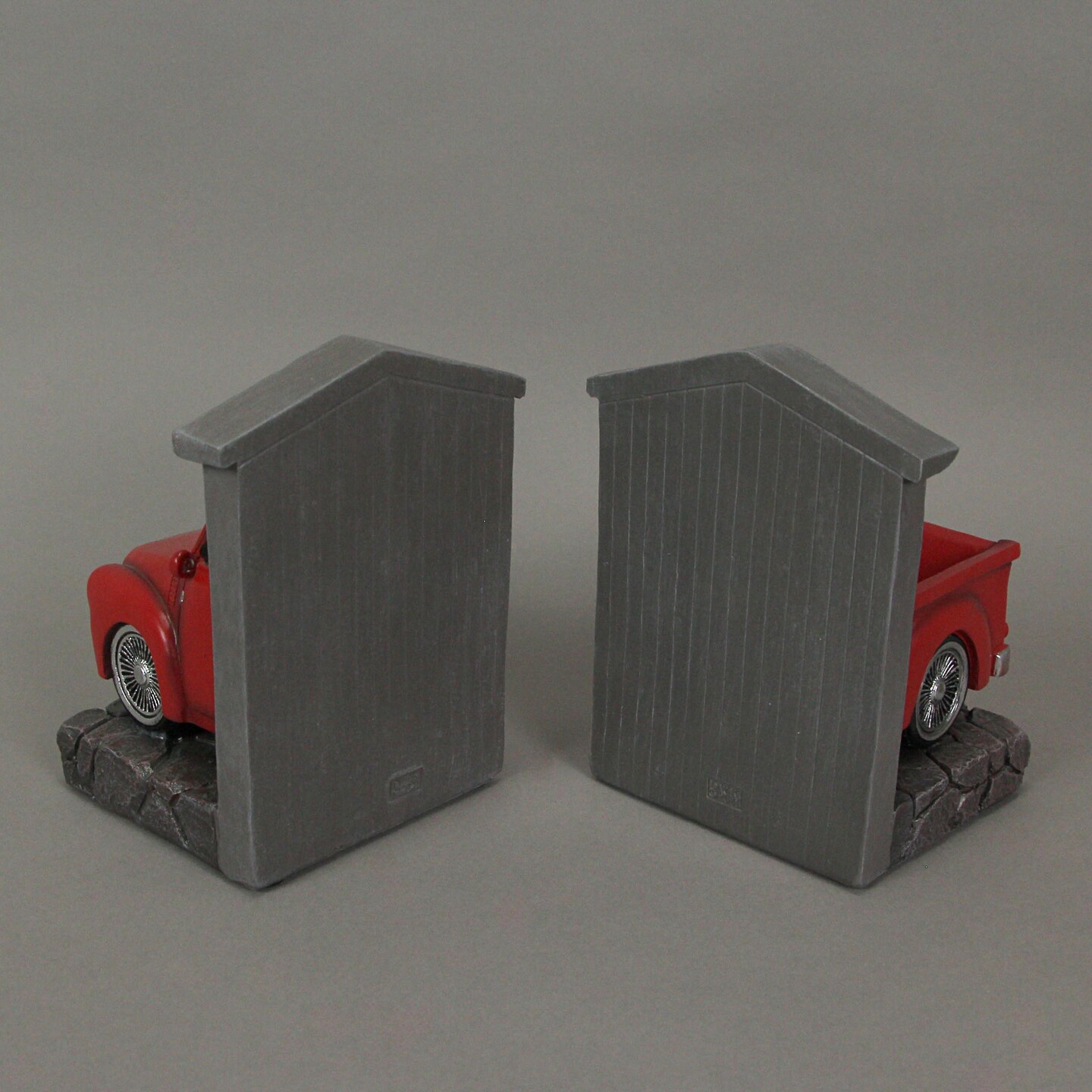 Rustic Red Vintage Pickup Truck Bookends Classic Decorative Bookshelf Decor