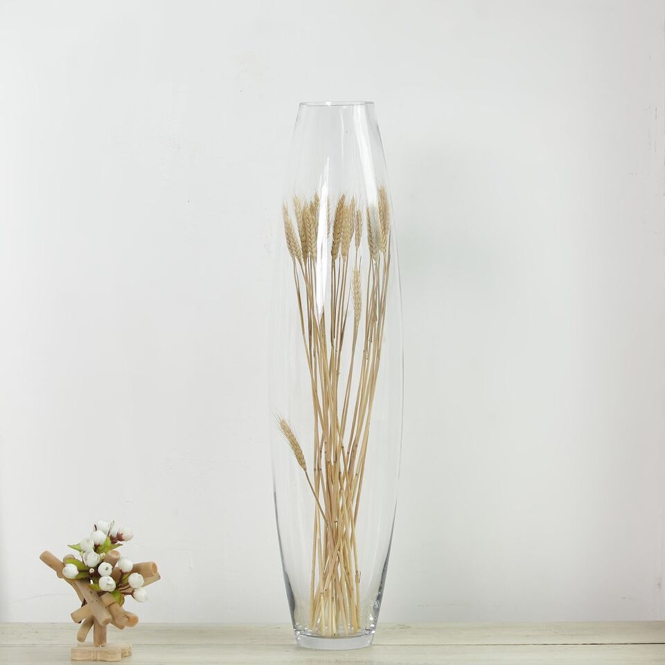 31-Inch tall Clear Cylindrical Glass Vase