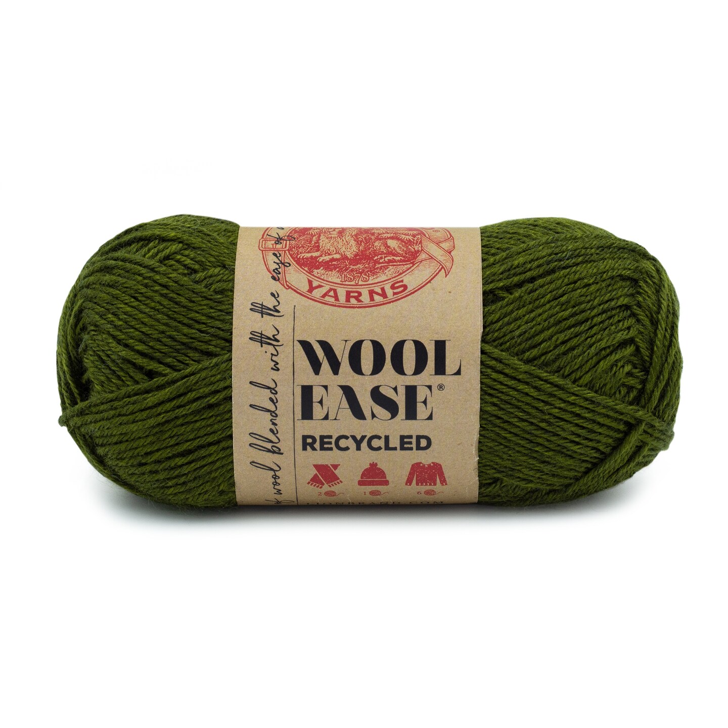 Lion Brand Wool-Ease Recycled Yarn-Olive