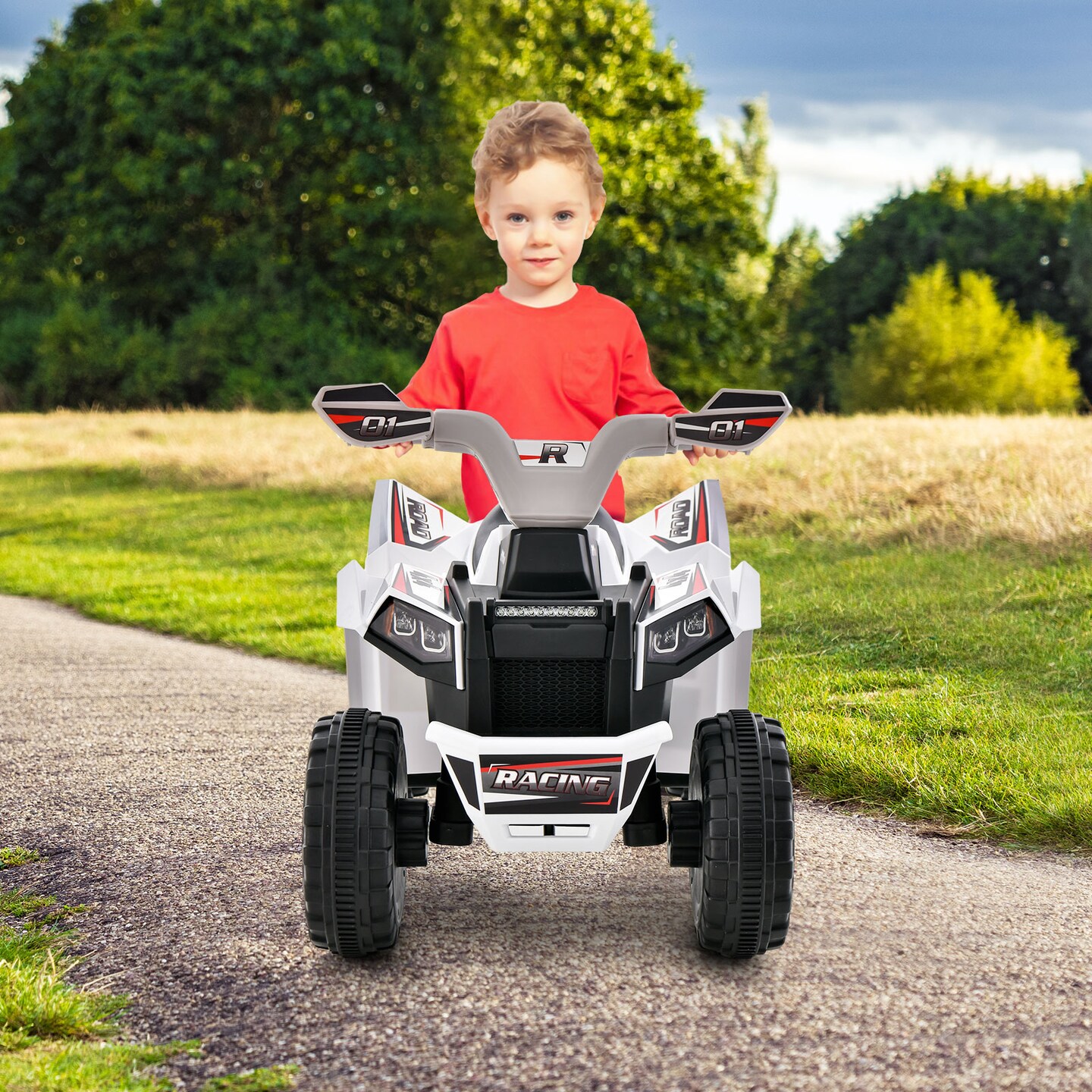 Kids Ride On Atv 4 Wheeler Quad Toy Car With Direction Control