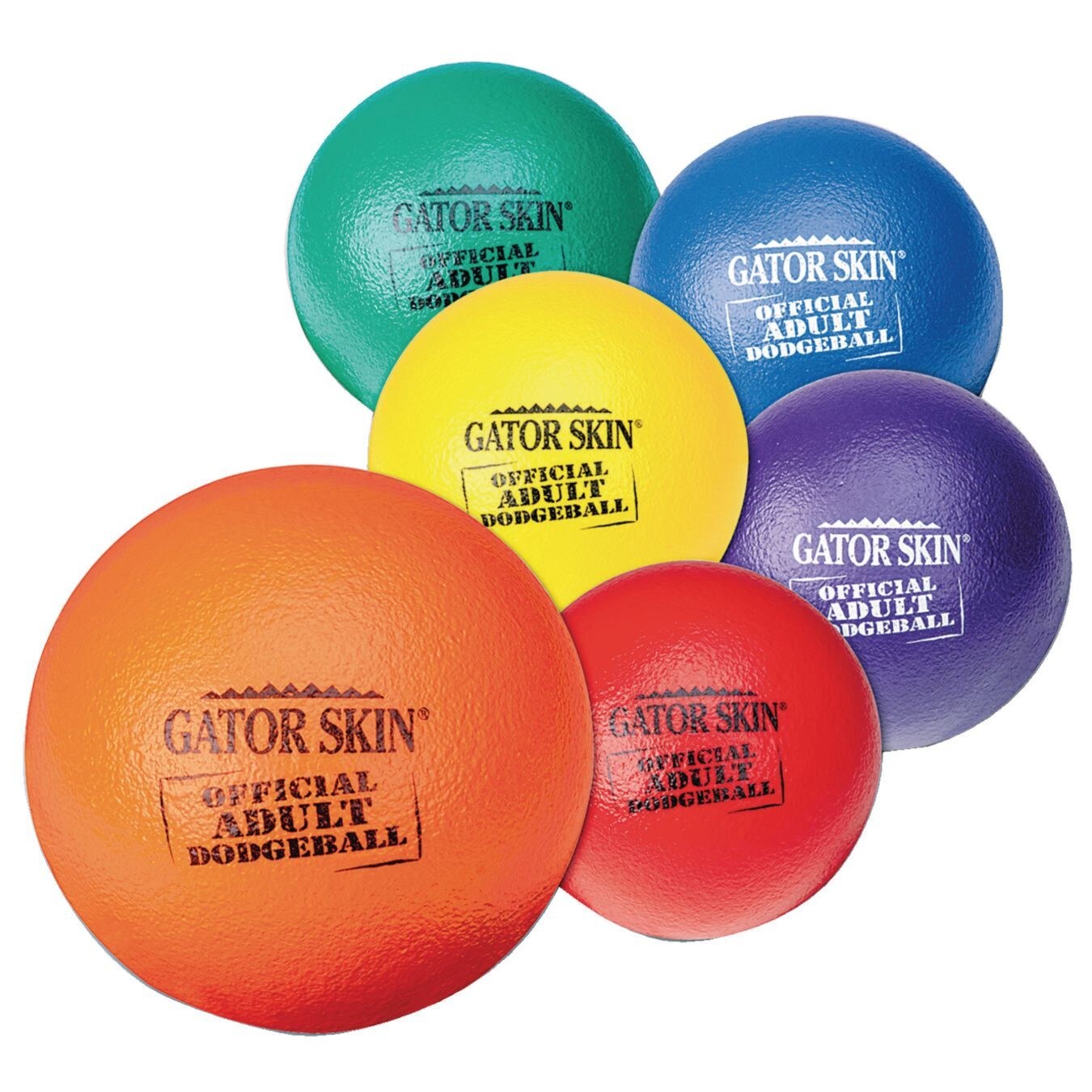 S&#x26;S Worldwide Official Gator Skin Adult Dodgeballs.  Assorted Color 8.3&#x22; PU Coated Foam Balls for Little to No-Sting. Designed for Faster, Longer More Accurate Throws by Teens and Adults.  Set of 6.