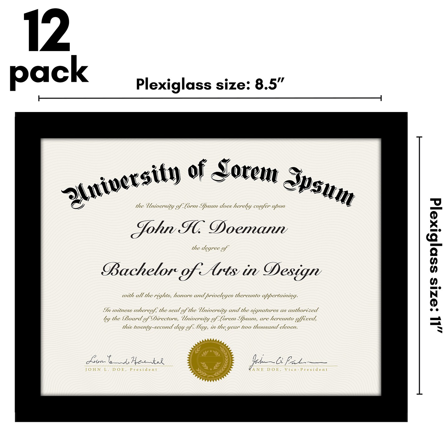 Americanflat Gallery Wall Picture Frames - Set of 12 - Picture Frame Set for Wall Collage - Plexiglass Cover - Hanging Hardware - Includes Easel