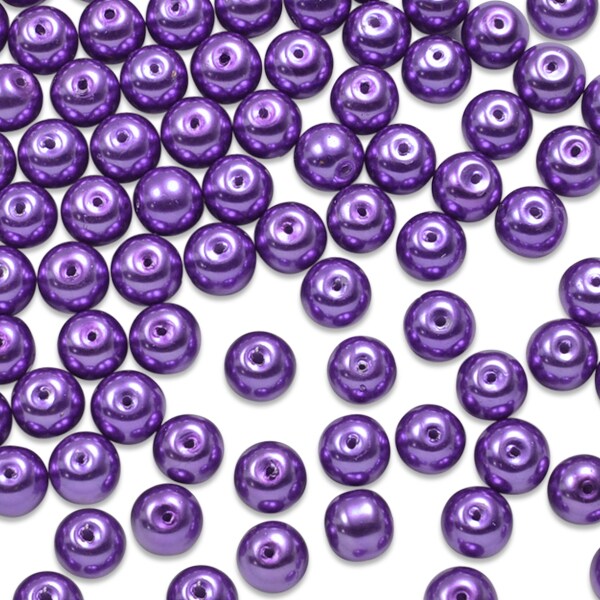 Round Glass Pearl Beads 10mm  32&#x22; Strand
