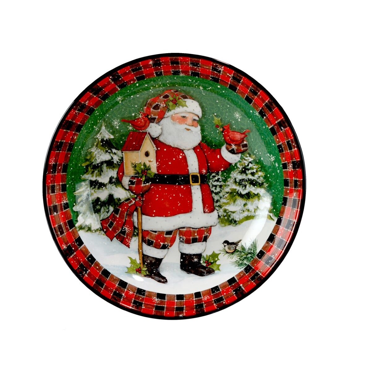 Certified International 13&#x22; Lodge Santa Round Christmas Serving Bowl