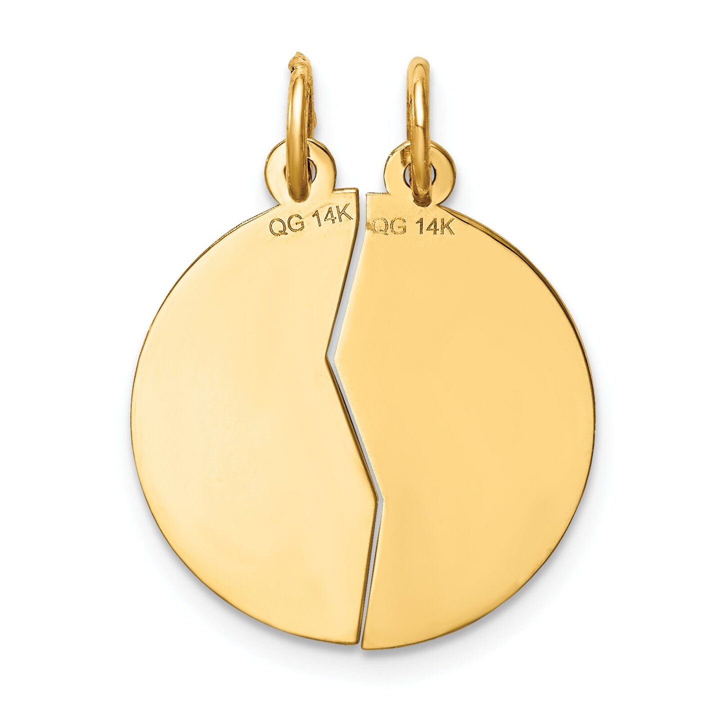 14K Yellow Gold Mizpah Charm Pendant Jewish Jewelry 26mm x 20mm