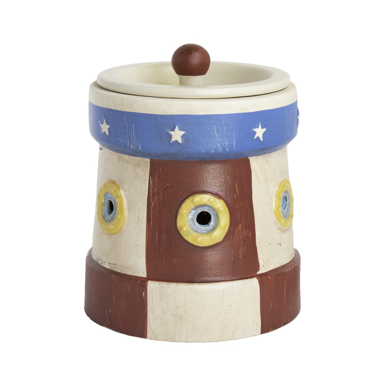 Priya Home Furniture Decorative Scented Lighthouse Full Size Ceramic Wax Warmer - Red, White, Blue