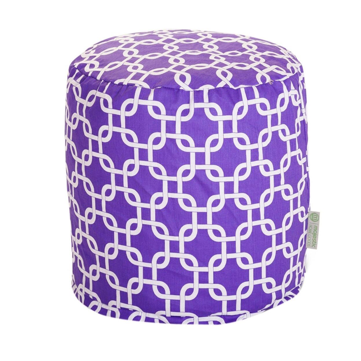 Majestic Home Goods Decorative Purple Links Small Pouf Ottoman