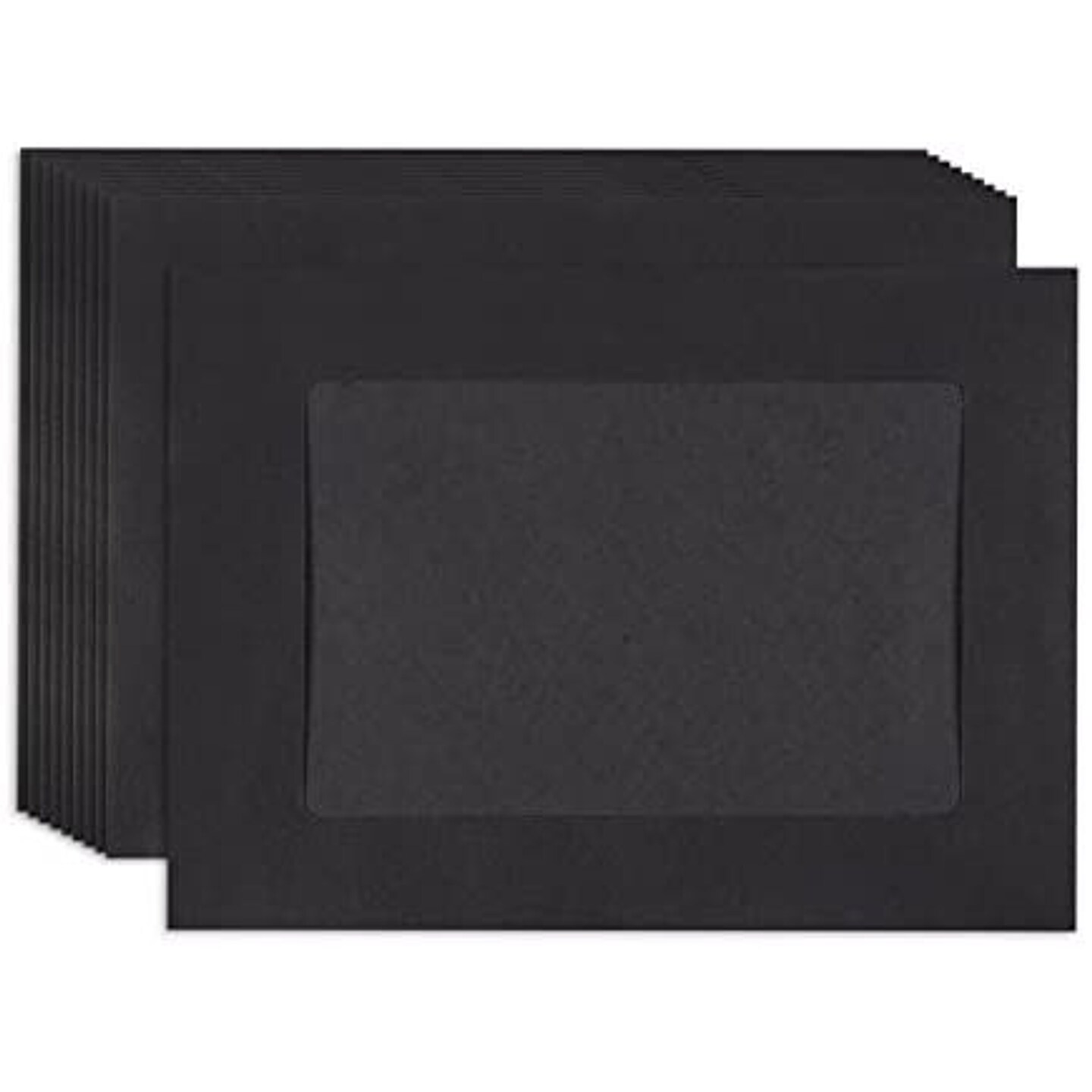 Juvale 50-Pack 4x6 Paper Picture Frames - DIY Black Photo Mats for ...