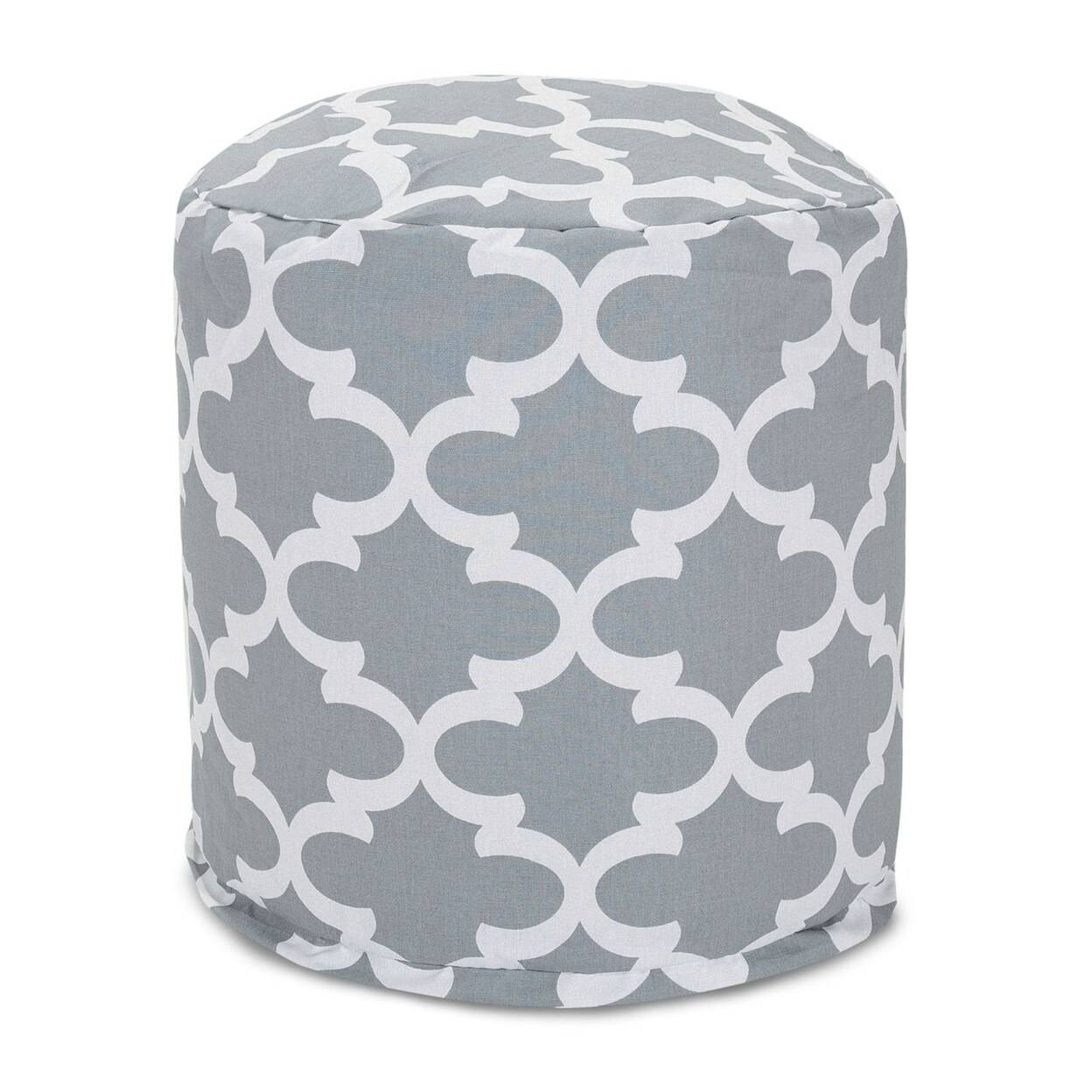 Majestic Home Goods   Decorative Gray Trellis Small Pouf Ottoman