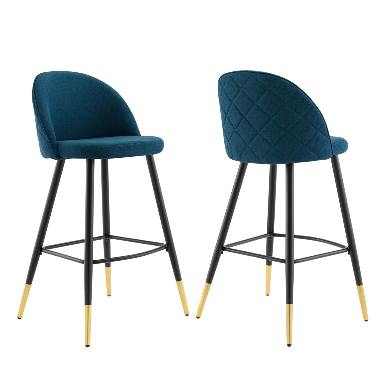 Modway Furniture Cordial Fabric Bar Stools - Set of 2, Azure