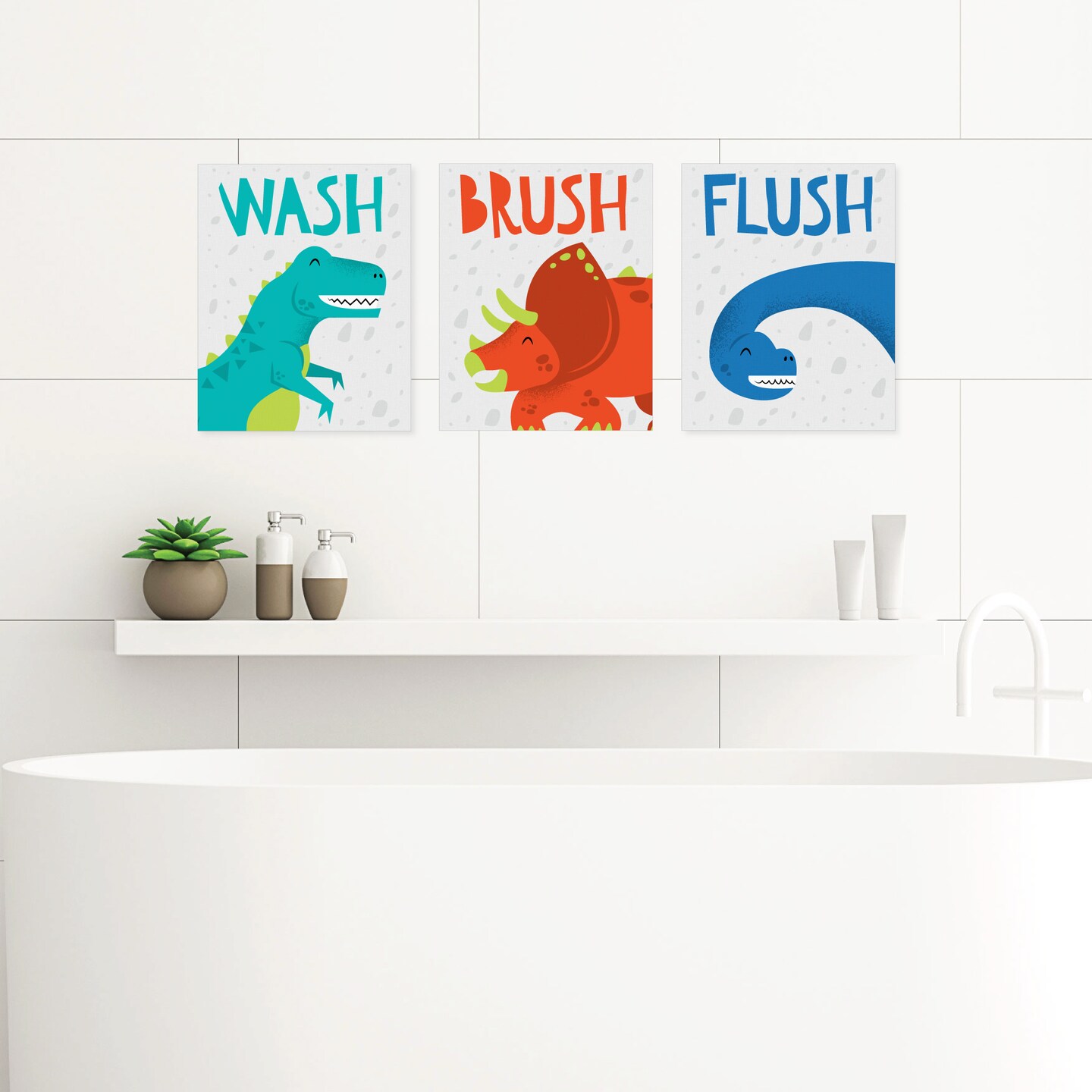 Personalized Dinosaur Wall Art, Set of 2, Collection: A Roar Party