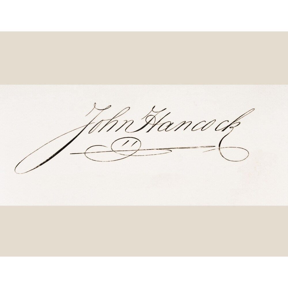 Signature Of John Hancock 1737-1793. American Revolutionary Leader. Signatory Of Declaration Of Independence.