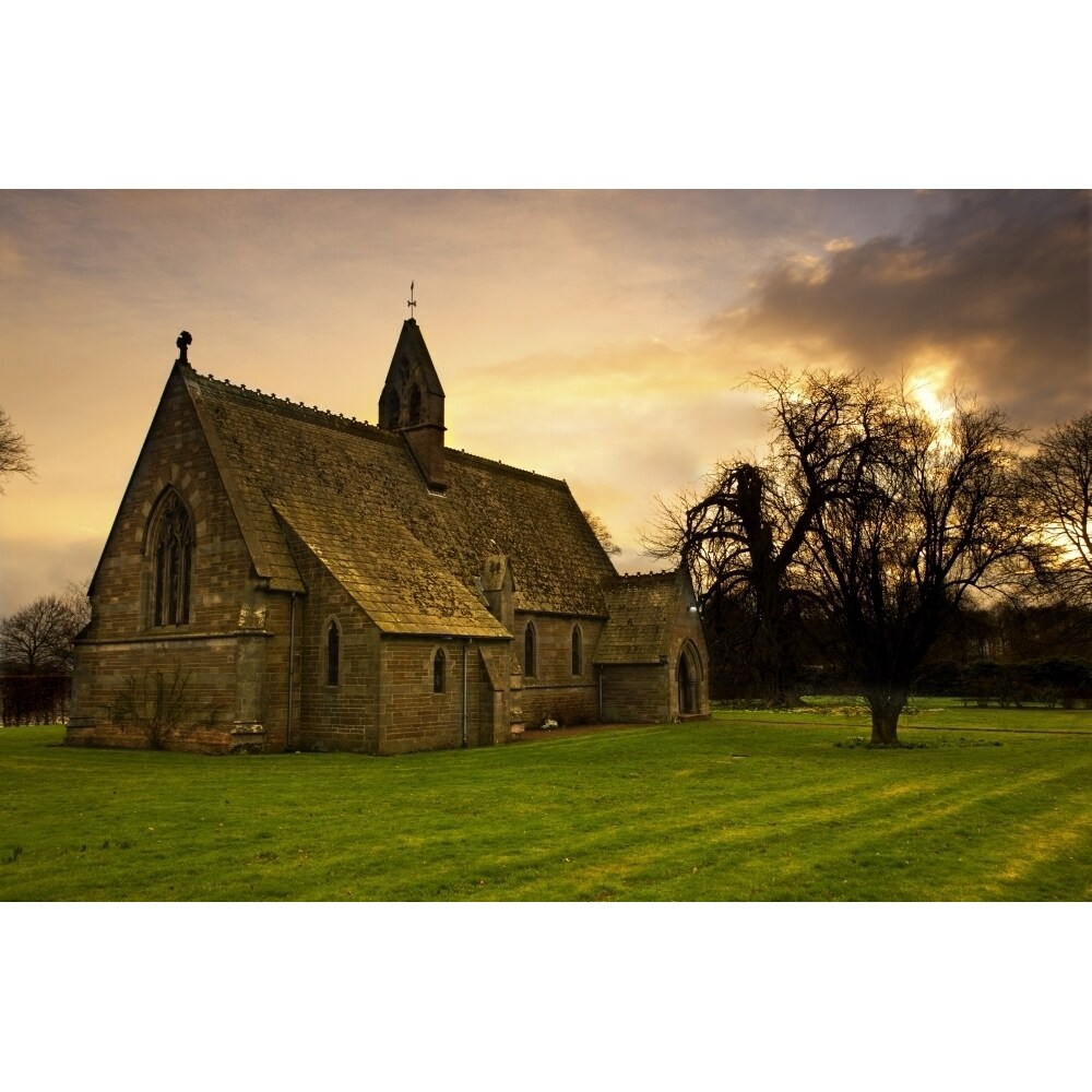 A Small Church In Scenic Setting Poster Print