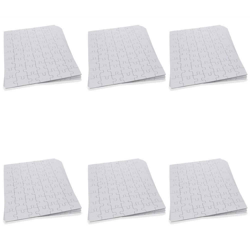 Set of 6 White Blank Create a Jigsaw Puzzles 10 Inches x 8 Inches