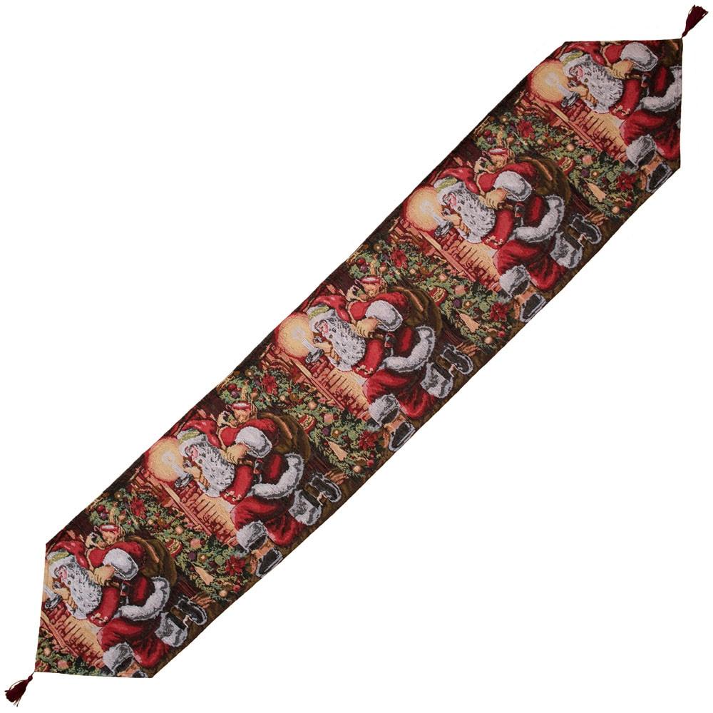 Santa Red Christmas Tablecloth Holiday Runner 85 Inches