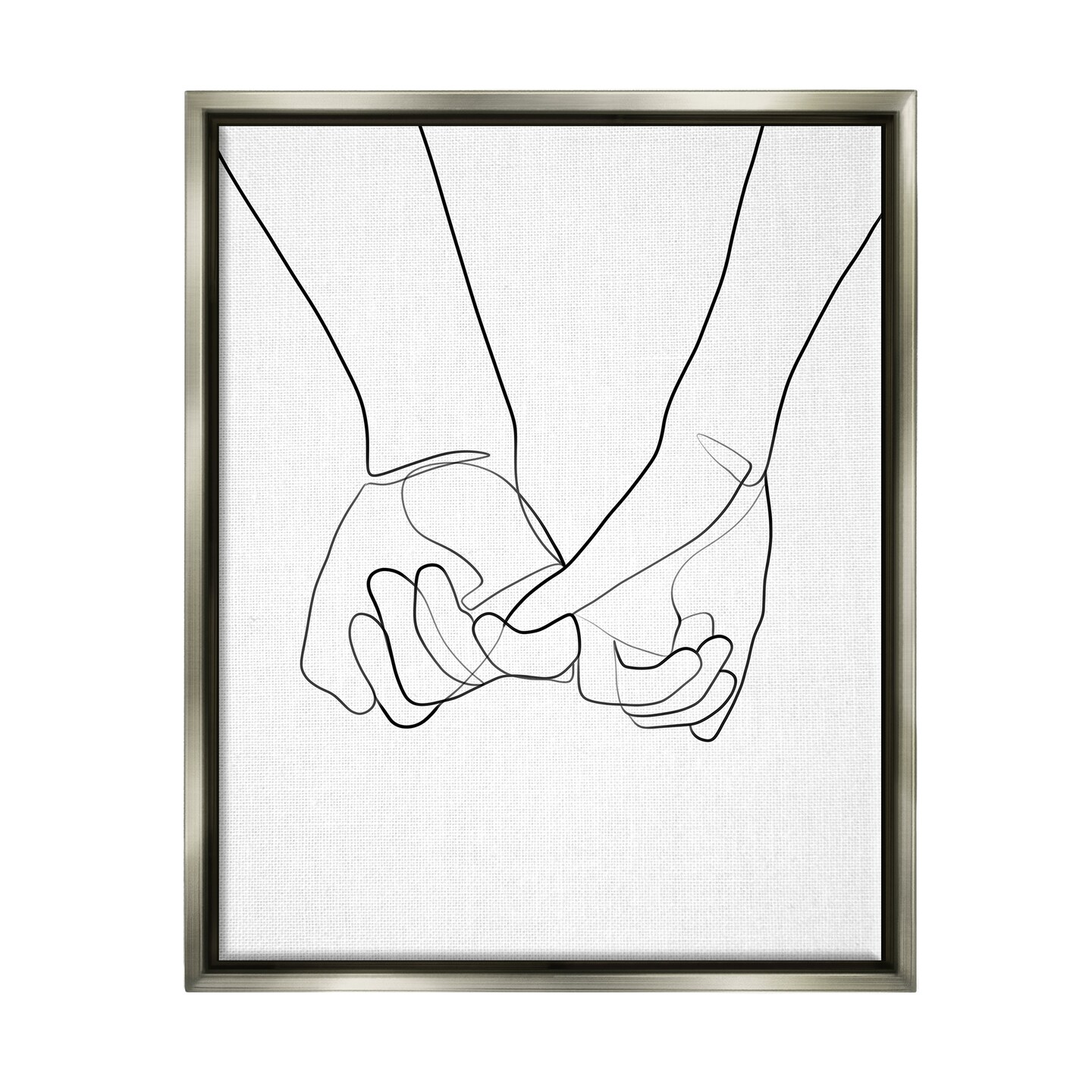 Stupell Industries Couple Holding Hands Abstract Black Framed Floater Canvas Wall Art