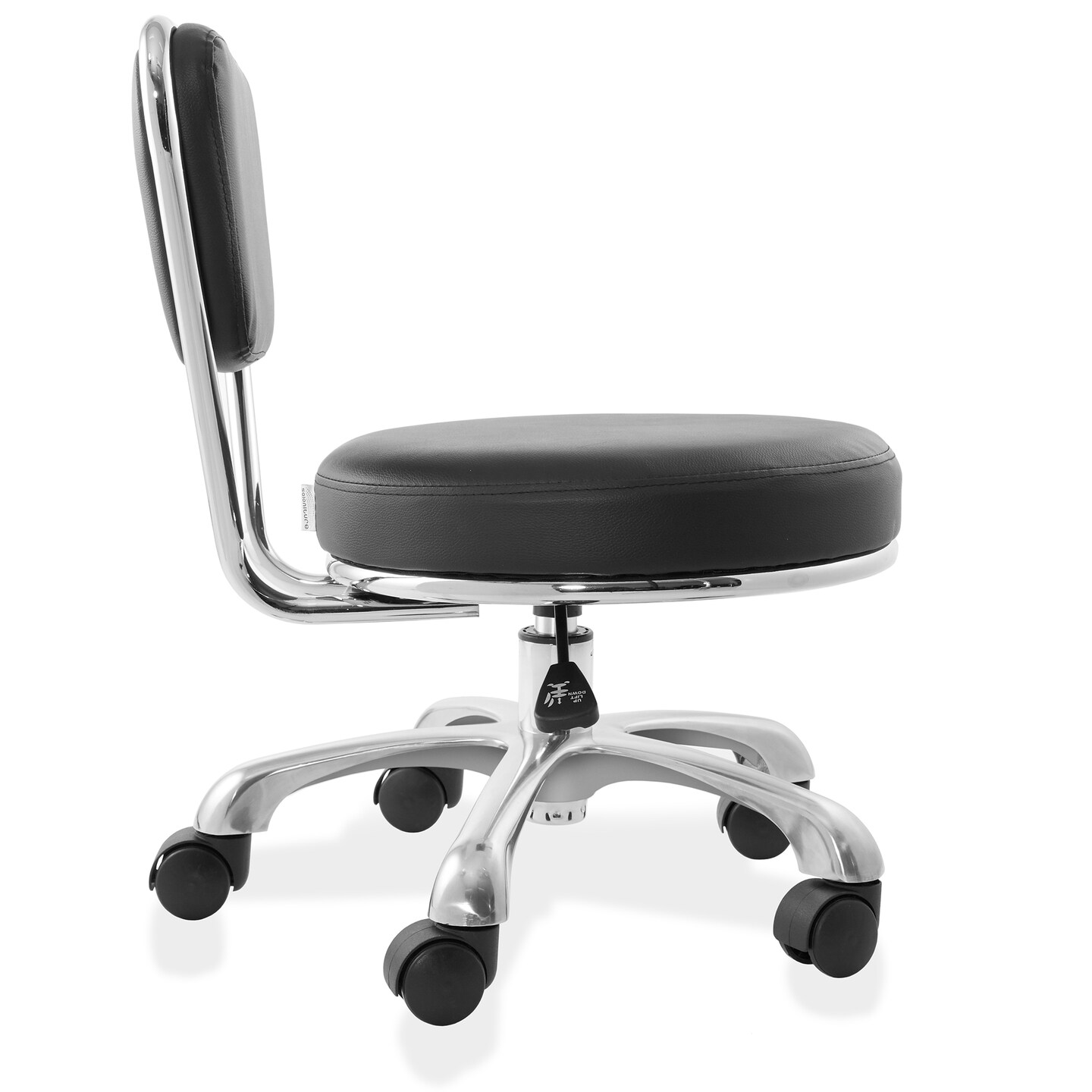 Saloniture Rolling Hydraulic Salon Stool with Backrest- Adjustable Swivel Chair for Spa, Shop, Salon, Massage, Medical, Work or Office
