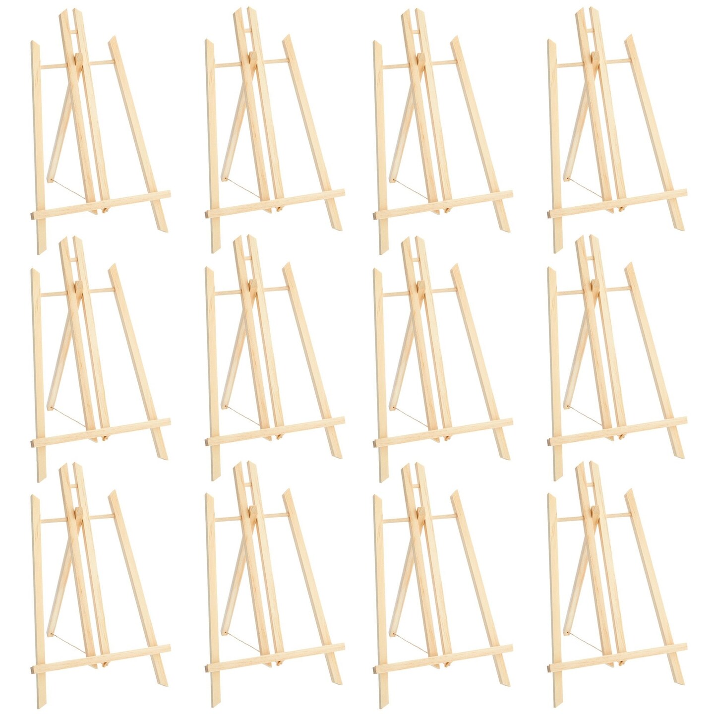 12 Pack Wood Table Top Easels for Painting, Small Artist Easel for Art