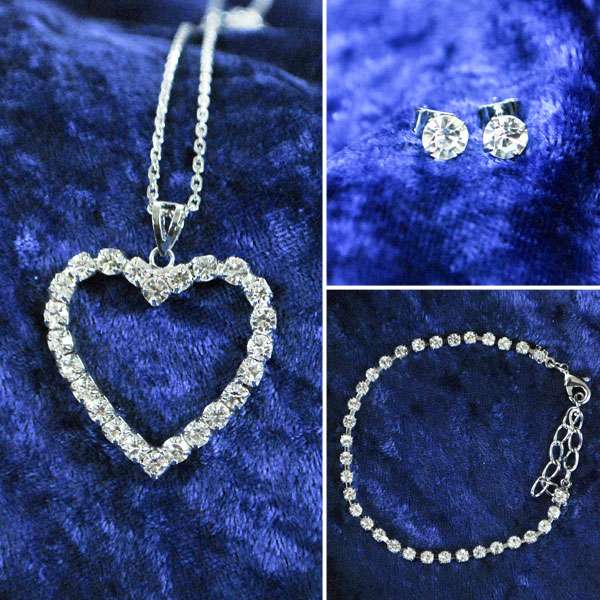 Rhinestone Heart Fashion Jewelry